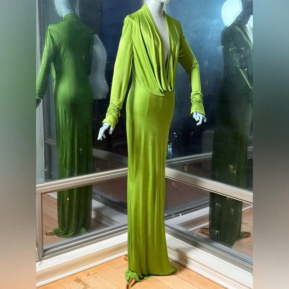 🆕 RAT & BOA 🧿 NWOT Octavia Long Sleeve Column Maxi Dress, Green - Sz XL US 10 - Picture 12 of 16